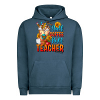 Pigment Midnight Navy Half Coffee Half Teacher Urban Hoodie - FaDigitalArtStudio