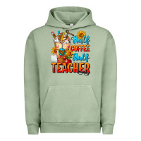 Pigment Oil Green Half Coffee Half Teacher Urban Hoodie - FaDigitalArtStudio