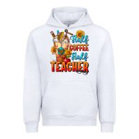White Half Coffee Half Teacher Urban Hoodie - FaDigitalArtStudio