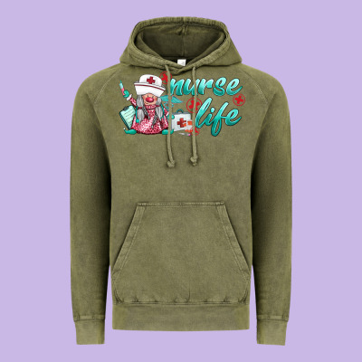 Nurse Life Gnomies Vintage Hoodie Designed By Barkaloodesign