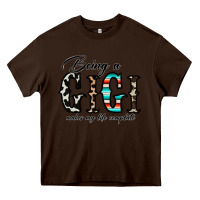 Chocolate Brown being a gigi makes my life complate Heavy Core Tee - CowhideDigitalArt