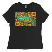 Black western sunflowers skinny metal can holder Ladies Tee - HRA Design Shop