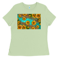 Matcha western sunflowers skinny metal can holder Ladies Tee - HRA Design Shop