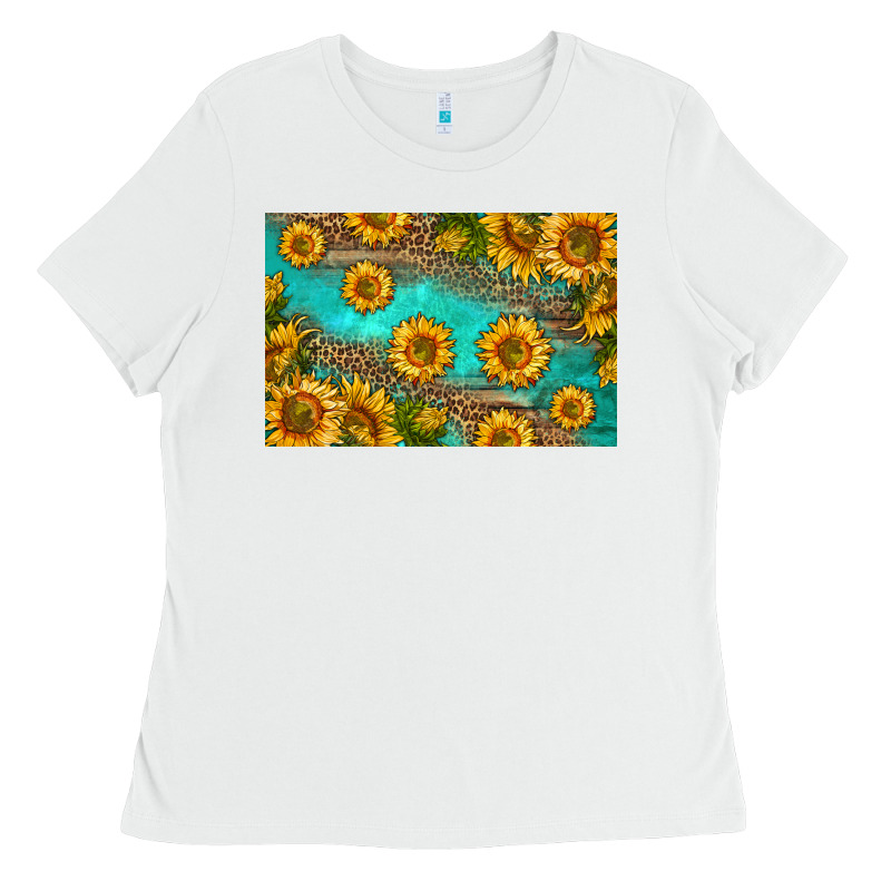Western Sunflowers Skinny Metal Can Holder Ladies Tee by HRA Design Shop | Teevron