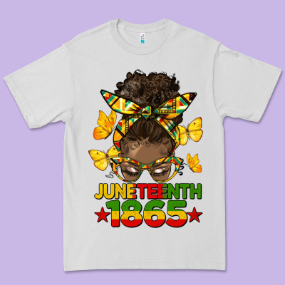 Juneteenth 1865 Afro Bun Premium Tee Designed By Hra Design Shop