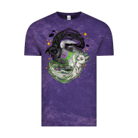 Cloud Purple Magical cats ghost with moon Halloween Vintage Tee - NancyCooperArtShop