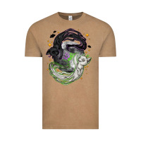 Vintage Coffee Magical cats ghost with moon Halloween Vintage Tee - NancyCooperArtShop