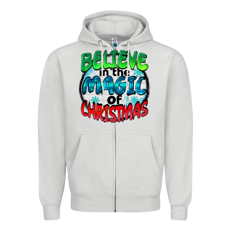 Believe In The Magic Of Christmas Zipper Hoodie by BarkalooDesign | Teevron