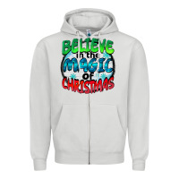 Dove Grey believe in the magic of christmas Zipper Hoodie - BarkalooDesign