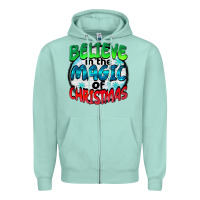 Seafoam believe in the magic of christmas Zipper Hoodie - BarkalooDesign