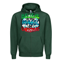 Sports Green believe in the magic of christmas Zipper Hoodie - BarkalooDesign