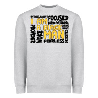 Heather Grey i am a black man Heavyweight Sweatshirt - MaliasSmallBusiness