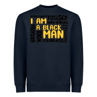 Navy i am a black man Heavyweight Sweatshirt - MaliasSmallBusiness