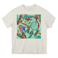 Cream pipe tomahawk dreamcatcher headdress seamless patt Heavy Core Tee - FaDigitalArtStudio