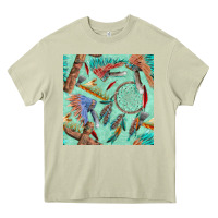 Mossy pipe tomahawk dreamcatcher headdress seamless patt Heavy Core Tee - FaDigitalArtStudio
