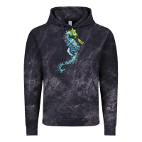 Cloud Black Blue Seahorse Vintage Hoodie - LillyAllenDesigns
