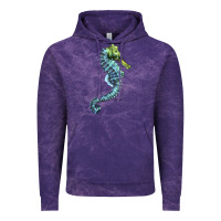 Cloud Purple Blue Seahorse Vintage Hoodie - LillyAllenDesigns
