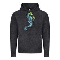 Vintage Black Blue Seahorse Vintage Hoodie - LillyAllenDesigns