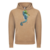 Vintage Coffee Blue Seahorse Vintage Hoodie - LillyAllenDesigns