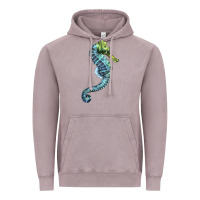Vintage Zinc Blue Seahorse Vintage Hoodie - LillyAllenDesigns