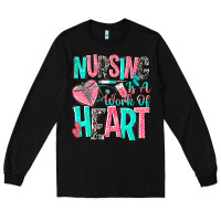 Black nursing is a work of heart Long Sleeve Tee - NancyCooperArtShop