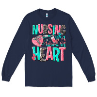 Navy nursing is a work of heart Long Sleeve Tee - NancyCooperArtShop