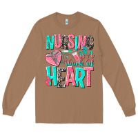 Toasted Coconut nursing is a work of heart Long Sleeve Tee - NancyCooperArtShop