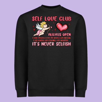Self Love Club Heavyweight Sweatshirt Designed By Maliassmallbusiness