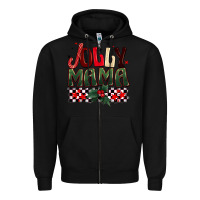 Black Christmas jolly mama Zipper Hoodie - BarkalooDesign