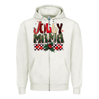 Oatmeal Heather Christmas jolly mama Zipper Hoodie - BarkalooDesign