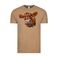 Vintage Coffee red angus face Vintage Tee - LillyAllenDesigns