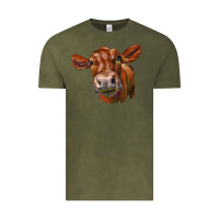 Vintage Olive red angus face Vintage Tee - LillyAllenDesigns