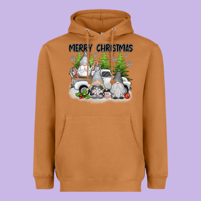 Merry Christmas Gnomes Heavyweight Hoodie Designed By Texasbilliewilder
