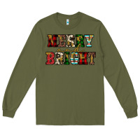 Army Green merry and bright Long Sleeve Tee - JahusDesignShop