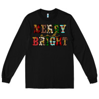 Black merry and bright Long Sleeve Tee - JahusDesignShop