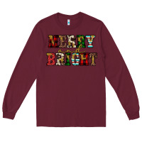 Burgundy merry and bright Long Sleeve Tee - JahusDesignShop