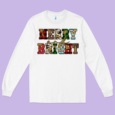 Merry And Bright Long Sleeve Tee Designed By Jahusdesignshop