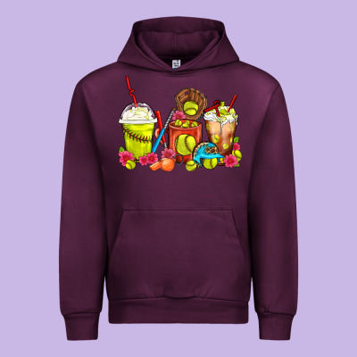 Softball Coffee Cups Urban Hoodie Designed By Fadigitalartstudio