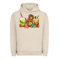 Pigment French Oak Softball Coffee Cups Urban Hoodie - FaDigitalArtStudio