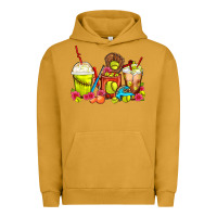Pigment Peanut Butter Softball Coffee Cups Urban Hoodie - FaDigitalArtStudio