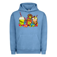 Pigment Pebble Blue Softball Coffee Cups Urban Hoodie - FaDigitalArtStudio