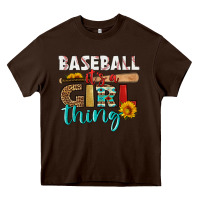 Chocolate Brown baseball it's a girl thing Heavy Core Tee - HRA Design Shop