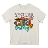 Cream baseball it's a girl thing Heavy Core Tee - HRA Design Shop