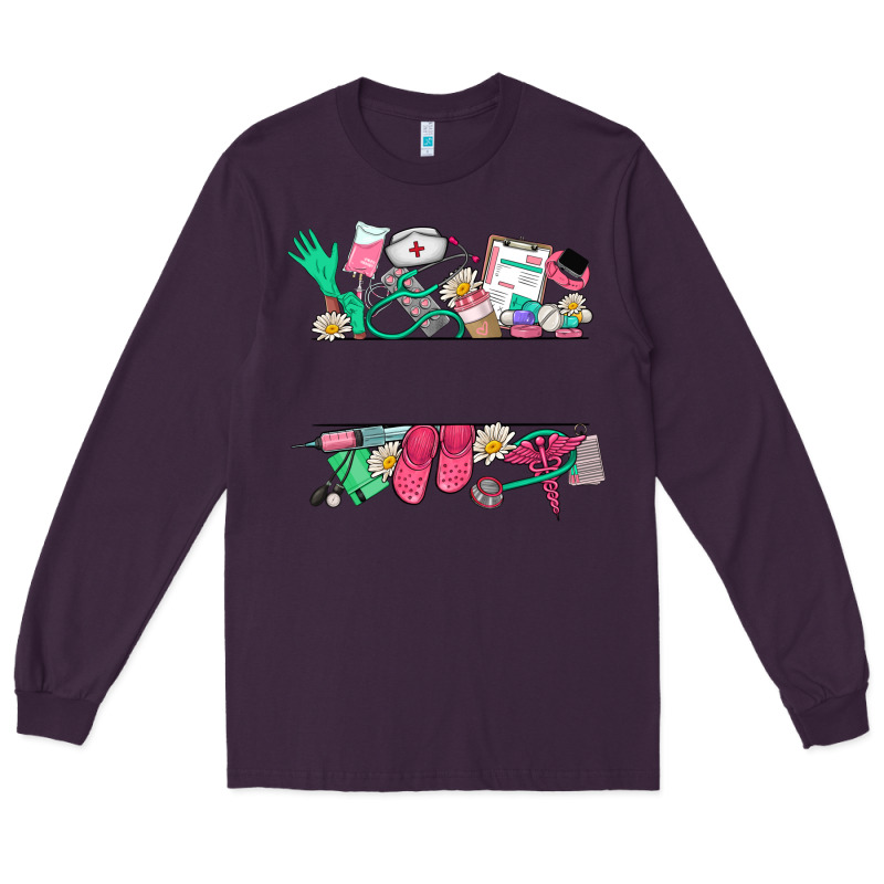 Custom Name Nurse Long Sleeve Tee by NancyCooperArtShop | Teevron