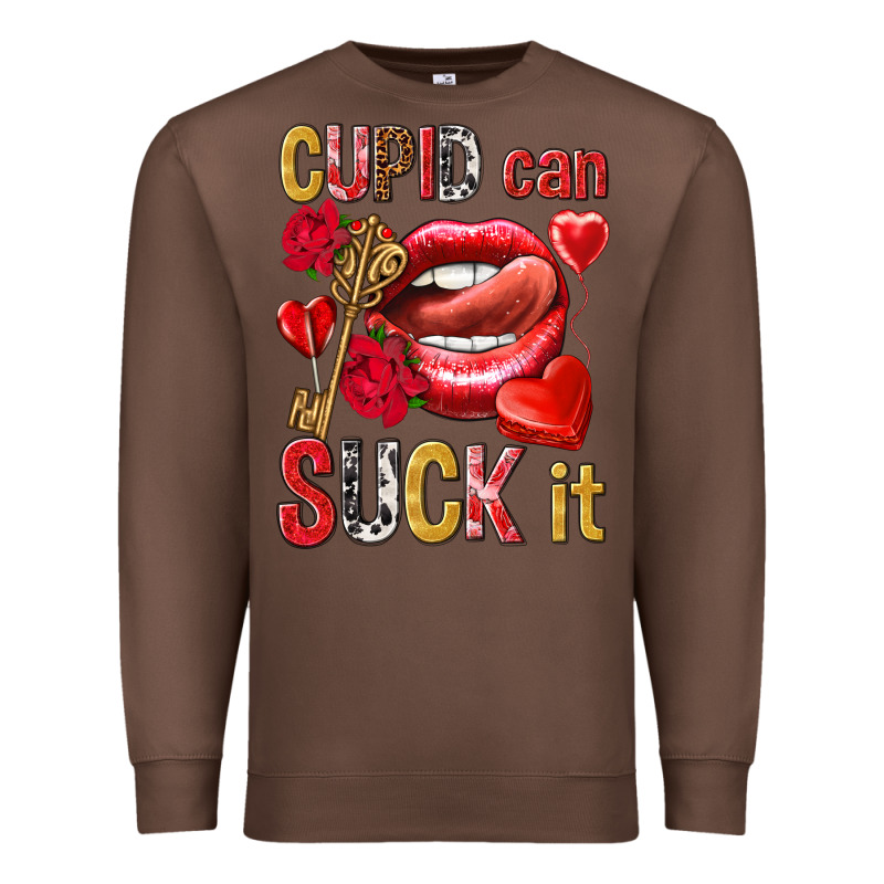 Cupid Can Suck It Valentine's Day Premium Sweatshirt by HowdyJamesFarm | Teevron