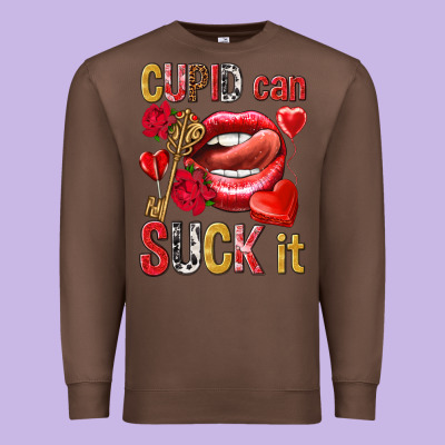 Cupid Can Suck It Valentine's Day Premium Sweatshirt Designed By Howdyjamesfarm