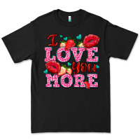 Black i love you more with lips and strawberry Premium Tee - AdoDesignShop
