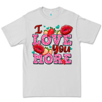 Dove Grey i love you more with lips and strawberry Premium Tee - AdoDesignShop
