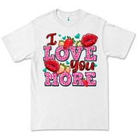 White i love you more with lips and strawberry Premium Tee - AdoDesignShop