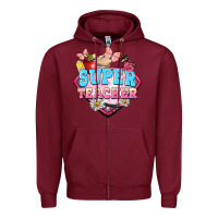 Burgundy super teacher Zipper Hoodie - BarkalooDesign